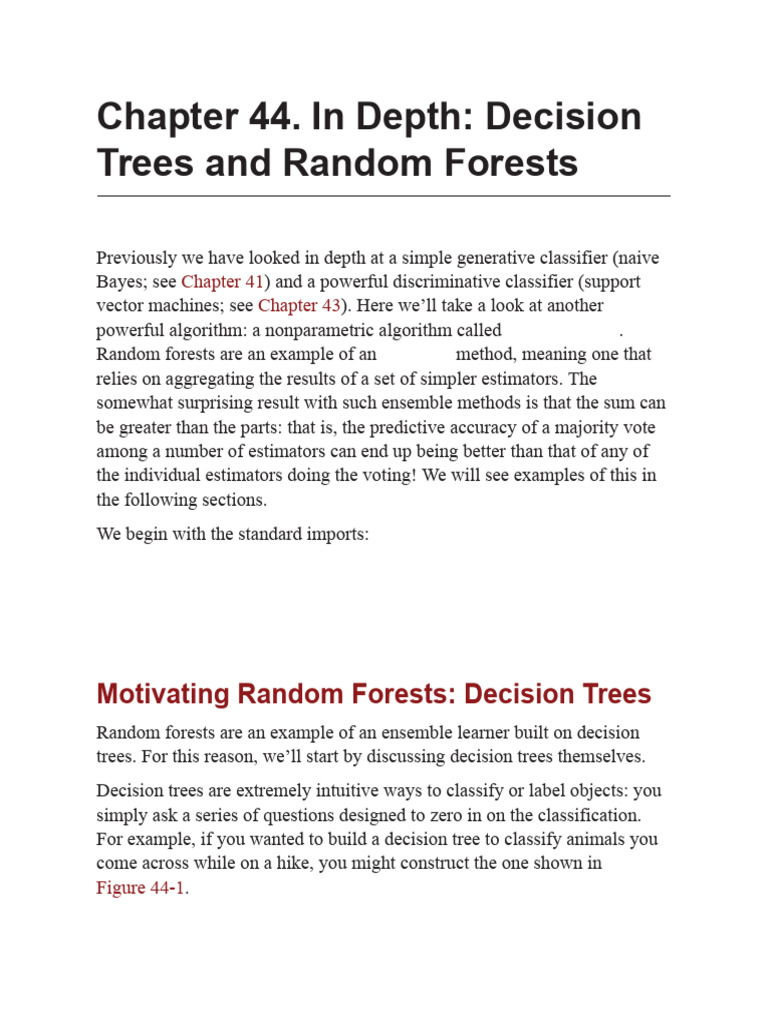 44. in Depth - Decision Trees and Random Forests | PDF | Regression ...