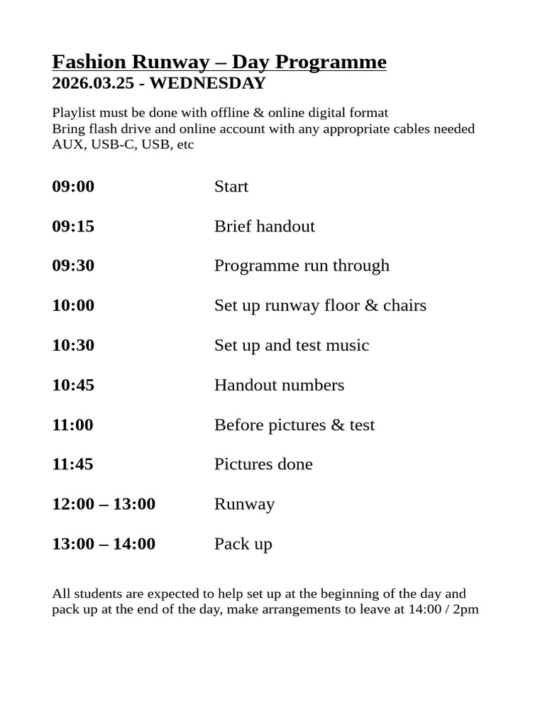 Runway Day Programme | PDF