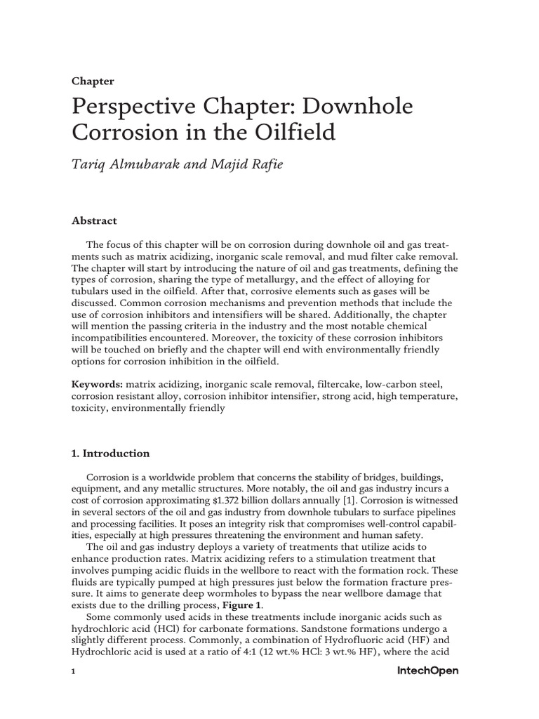 Perspective Chapter Downhole Corrosion in the Oilf (1) | PDF ...