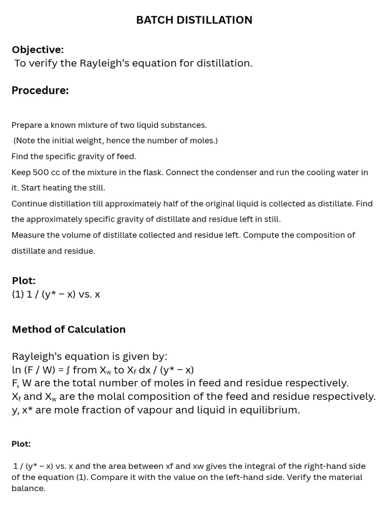 Batch Distillation (1) | PDF