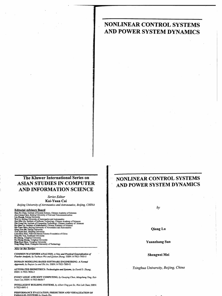 Control Systems and Power System Dynamics PDF