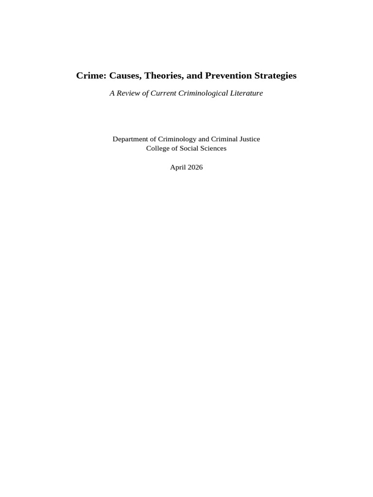 Crime Research Paper APA7 | PDF | Criminology | Crime Prevention