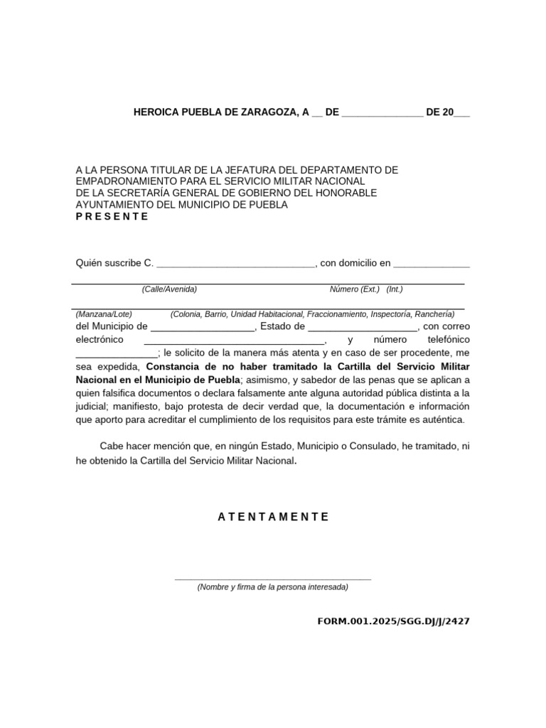 FORM.001.2025-SGG.dj-j-2427 Solicitud de Constancia de NO Registro SMN ...