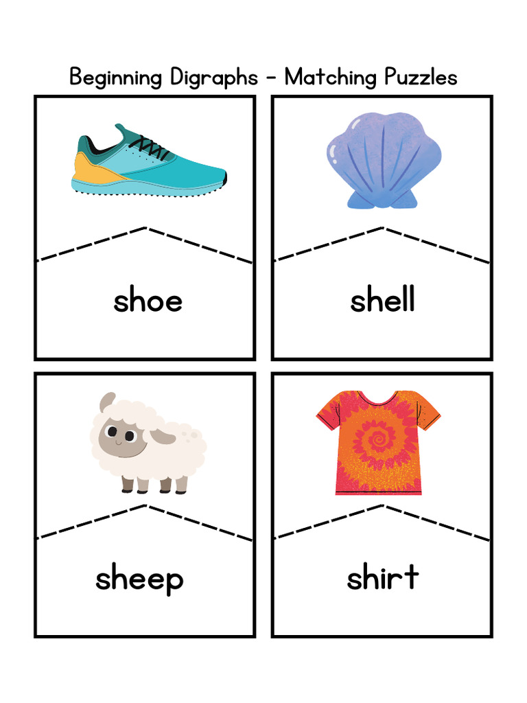 Digraphs Matching Puzzles Worksheet (1) | PDF