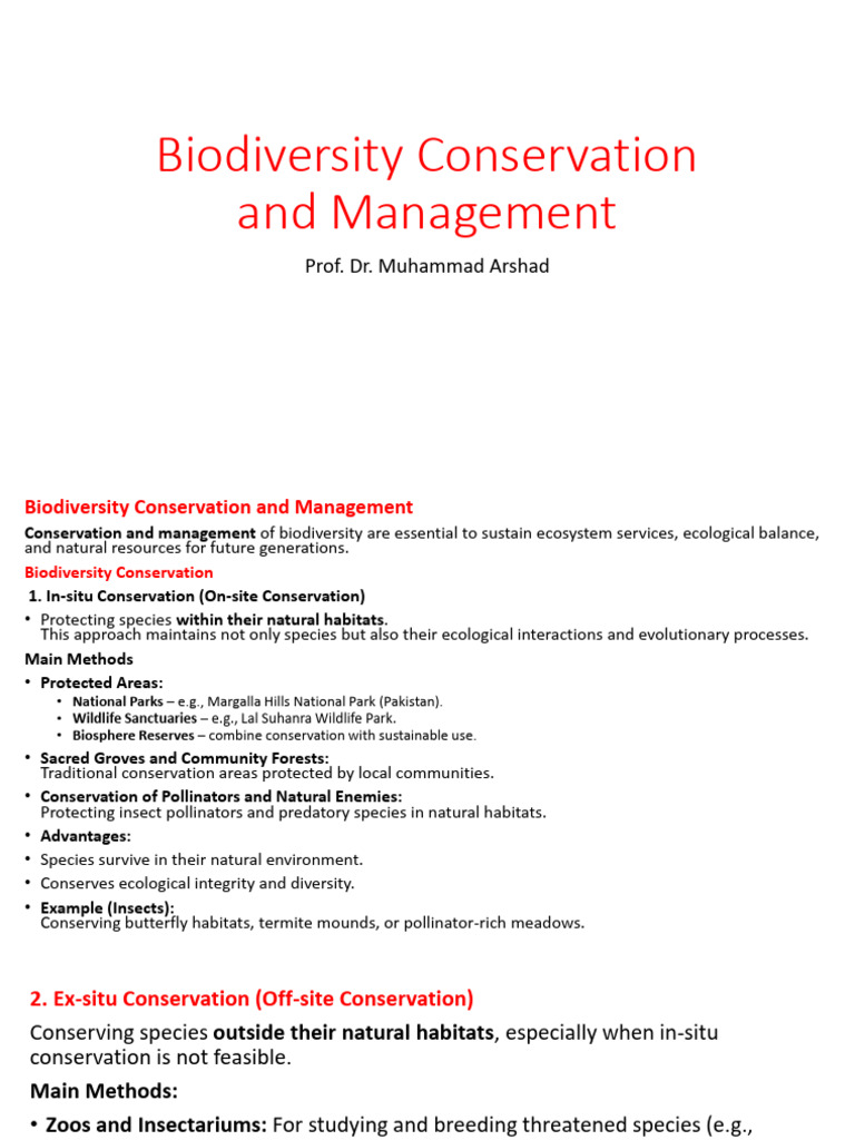 Lecture-15-Biodiversity Conservation and Management | PDF ...