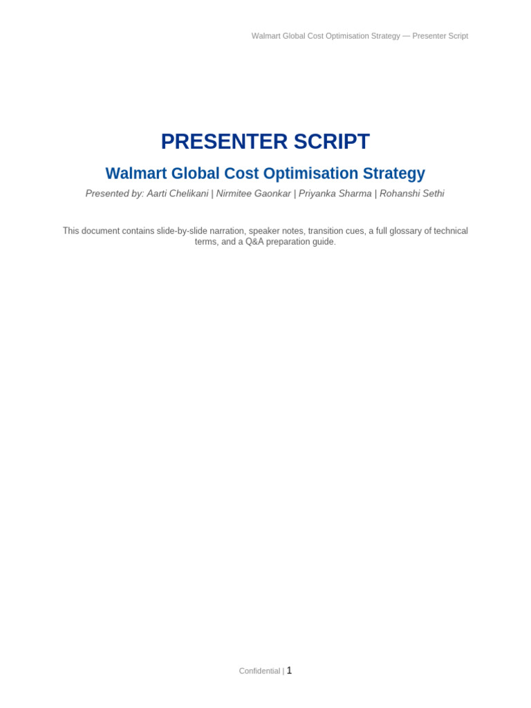 Walmart Presenter Script | PDF | Walmart | Enterprise Resource Planning
