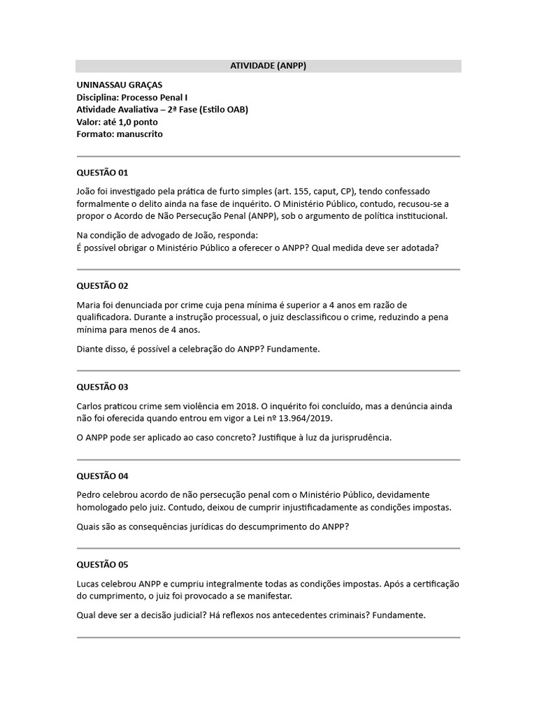 Atividade Anpp | PDF