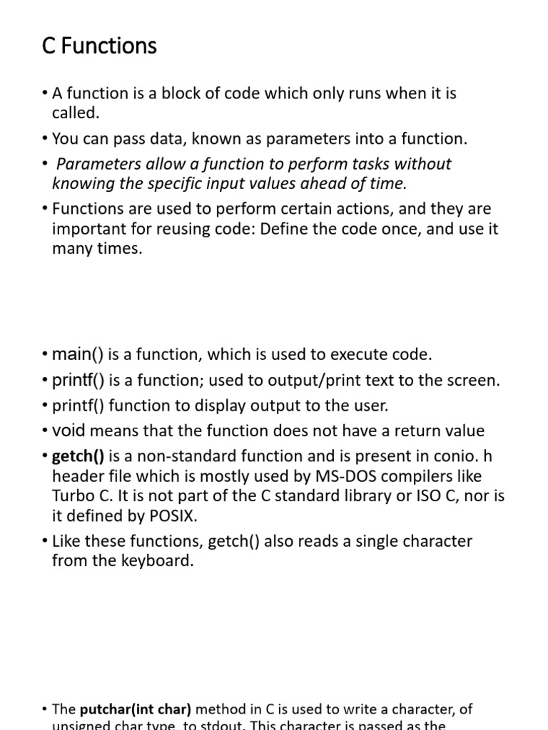 Lecture 3 Standard Input Output Function in C | PDF | Computer ...