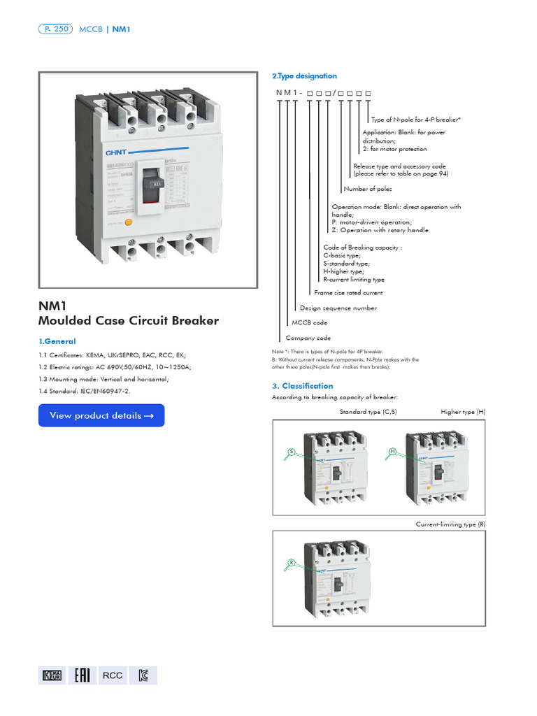 Nm1 Mccb Catalog | PDF