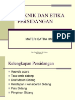 Teknik Dan Etika Persidangan