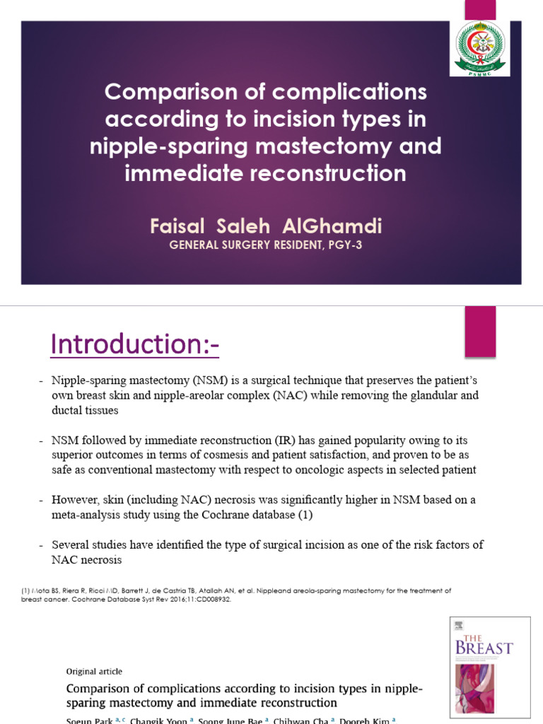 Mastectomy with reconstruction incision types | PDF