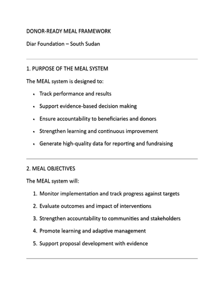 Donor-ready Meal Framework | PDF | Evaluation | Business