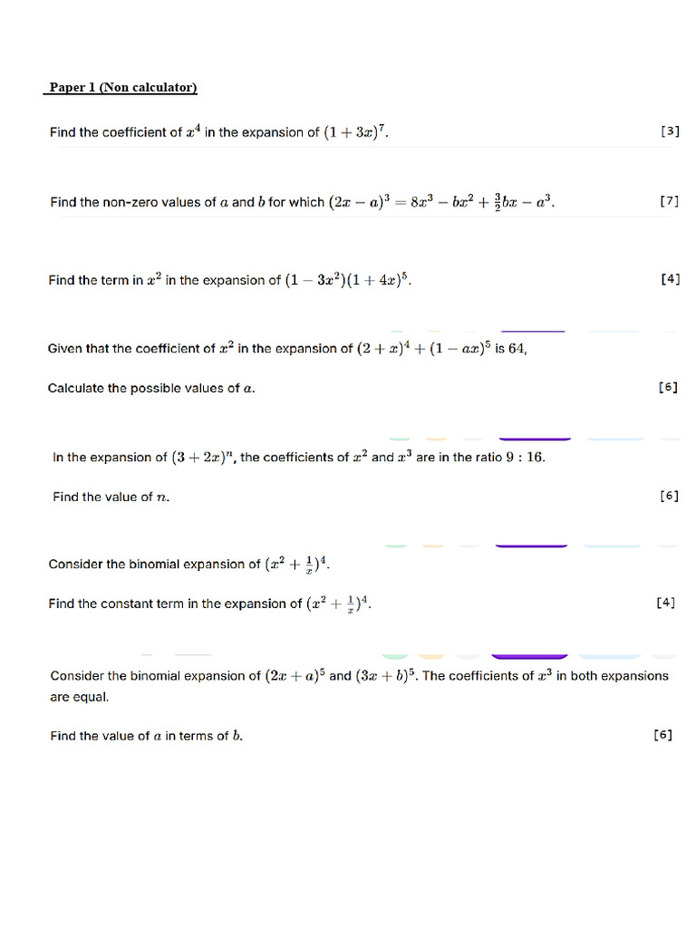 Binomial Worksheet | PDF