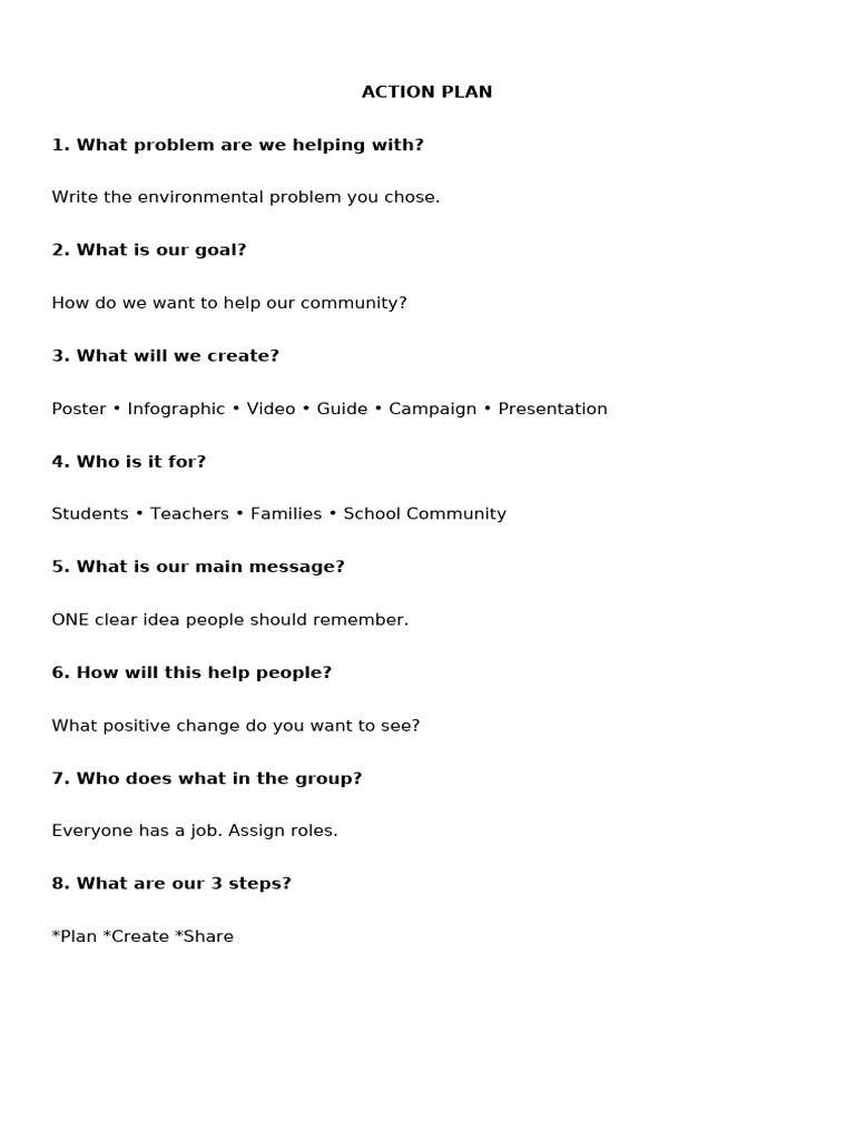 Action Plan - Explanation Products | PDF | Infographics