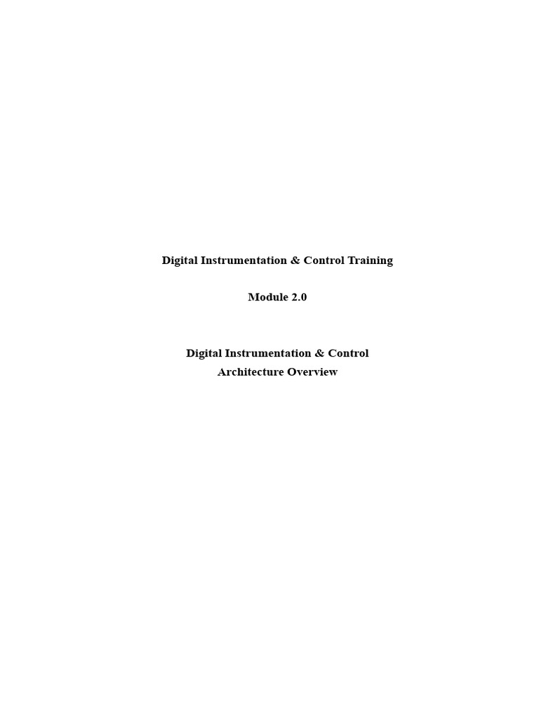 Digital Instrumentation and Control - 02 - Architecture Overview | PDF ...