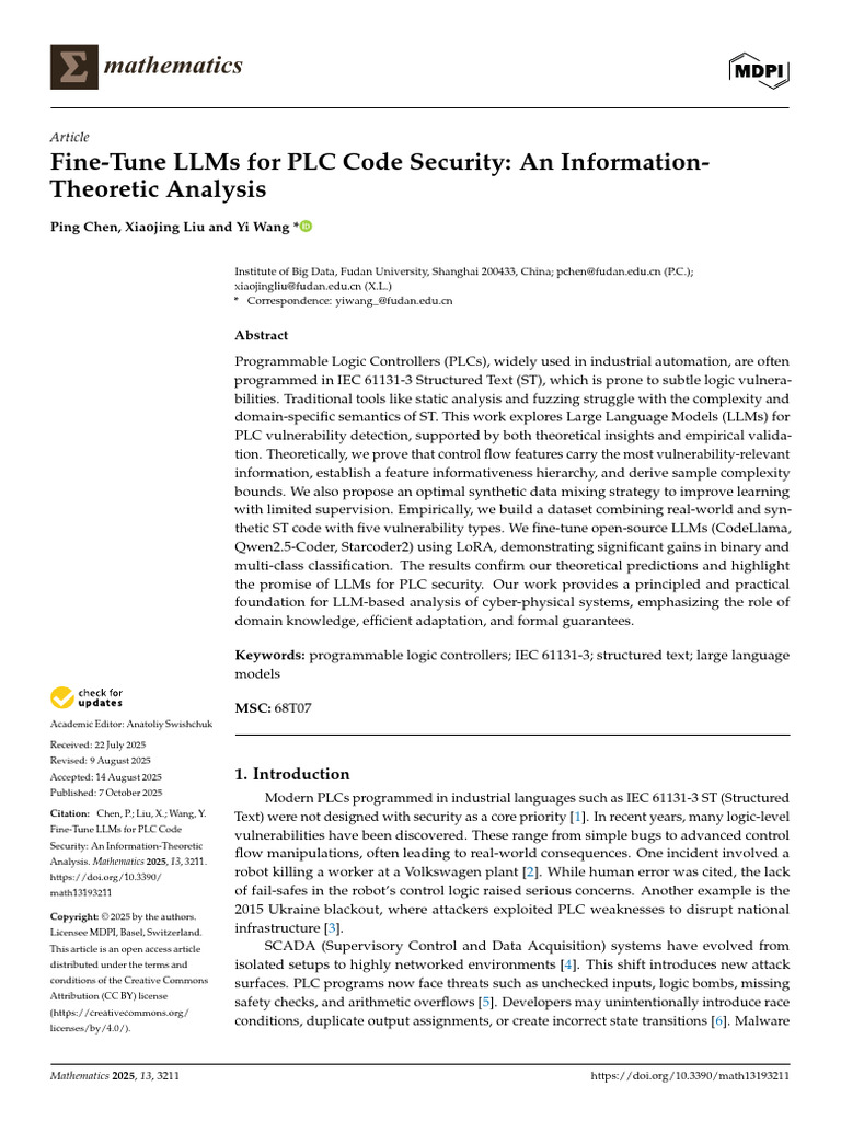 Fine-Tune LLMs for PLC Code Security_An Information-Theoretic Analysis ...