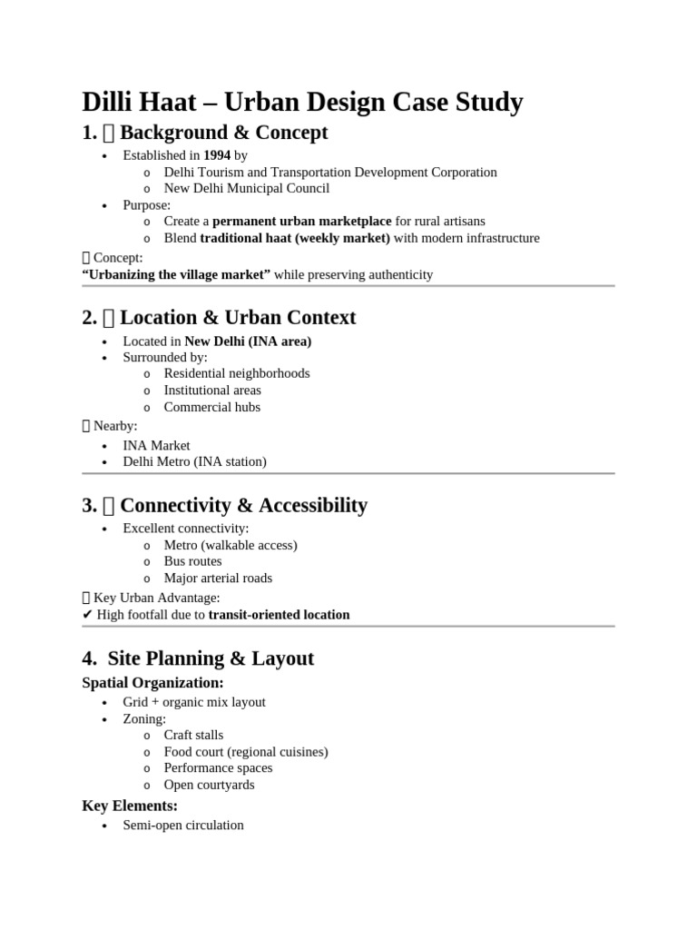 Dilli Haat – Urban Design Case Study | PDF | Urban Design | Urban Planning