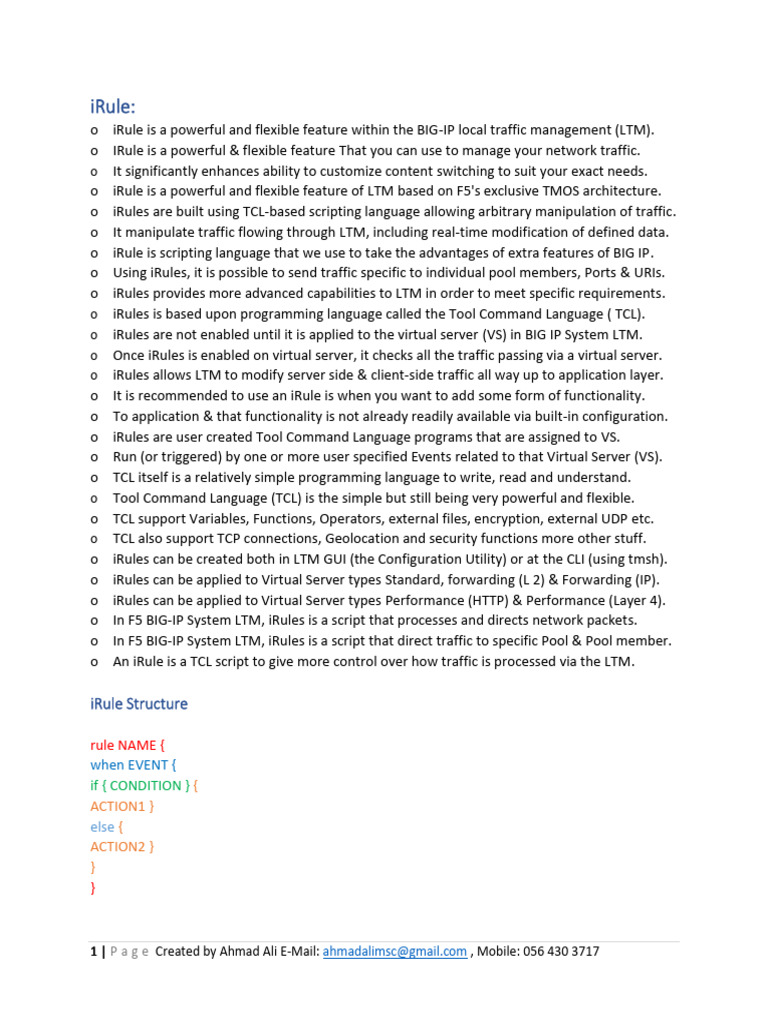 65-iRule+ | PDF | Computer Networking | Information Technology