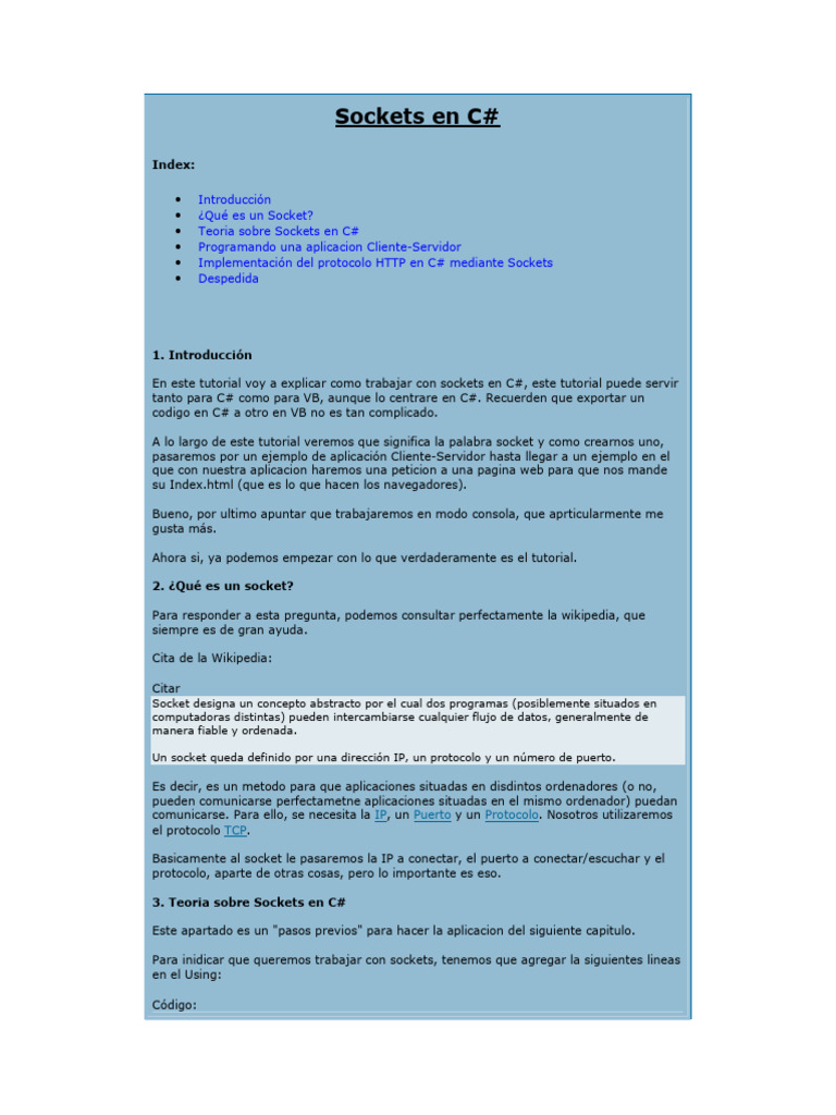 Practica 1 Sockets en c | PDF | Zócalo de red | Ciencias de la Computación