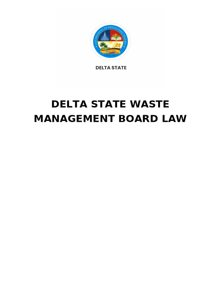 Delta State Waste Management Board Law | PDF | Audit | Expense
