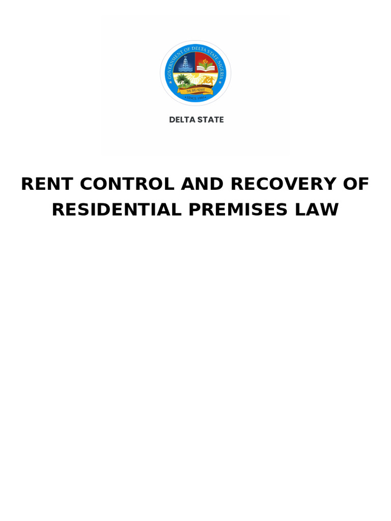 Rent Control and Recovery of Residential Premises Law | PDF | Leasehold ...