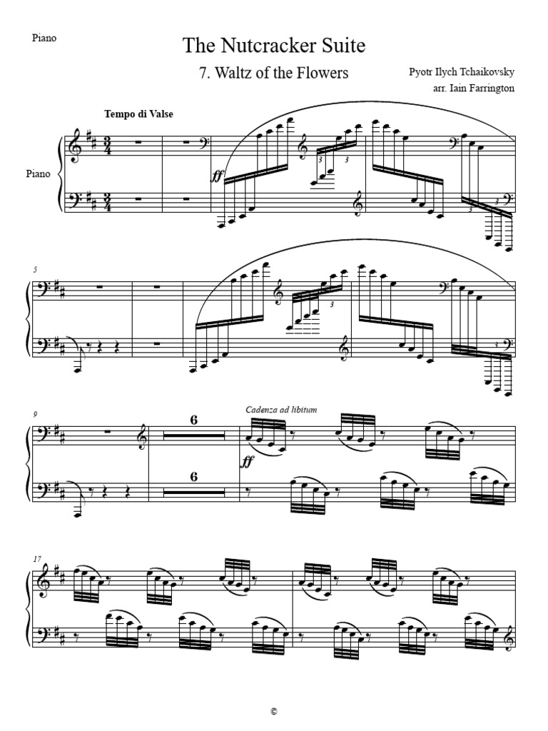 The nutcracker suite - Vals de las flores (arr. piano) | PDF