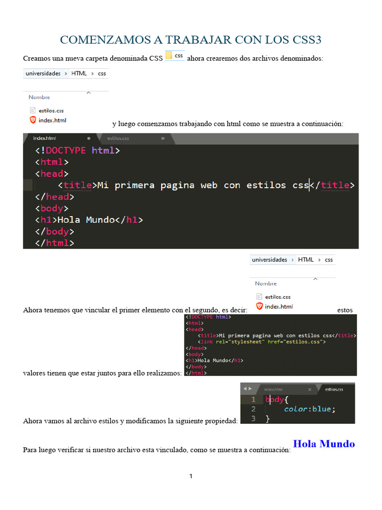 Comenzando con los Css | PDF | HTML | Desarrollo web