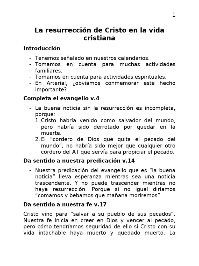 La Resurrección de Cristo en La Vida Cristiana | PDF