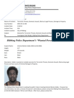Cobbs, Wanted Person of The Week