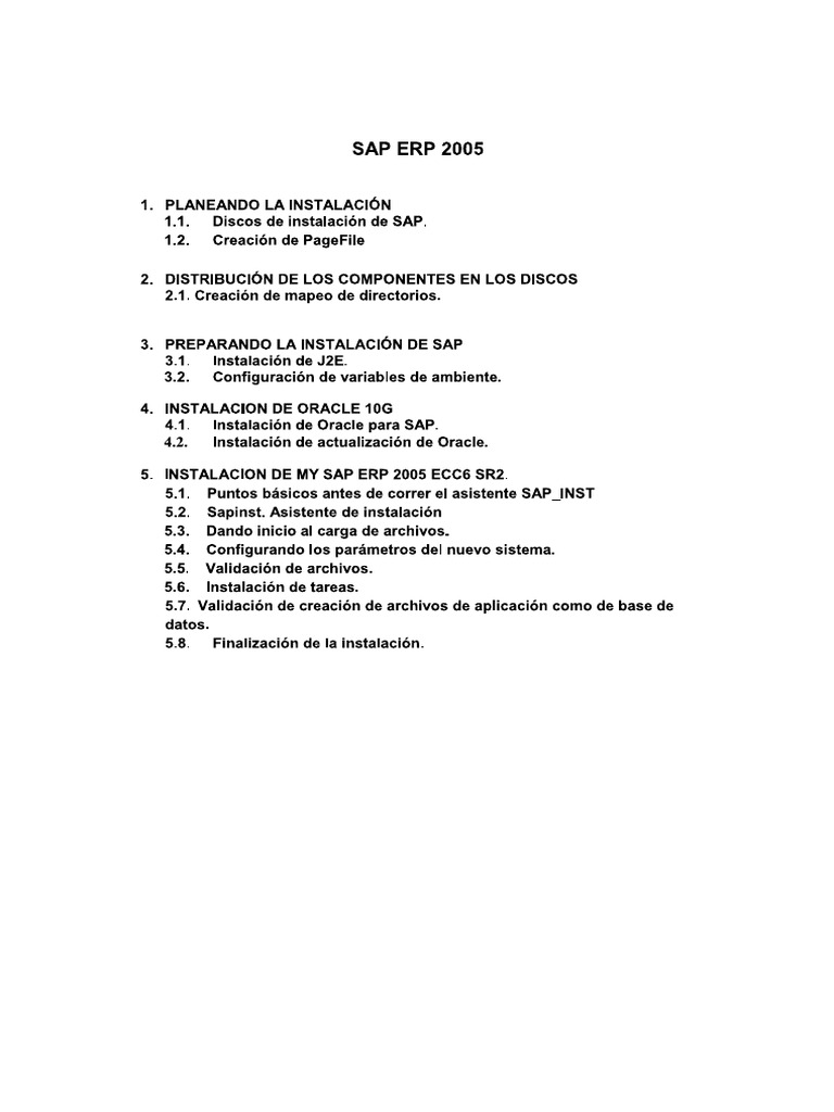 Sap R_3 - Instalacion ECC6 Con Oracle 10g | PDF