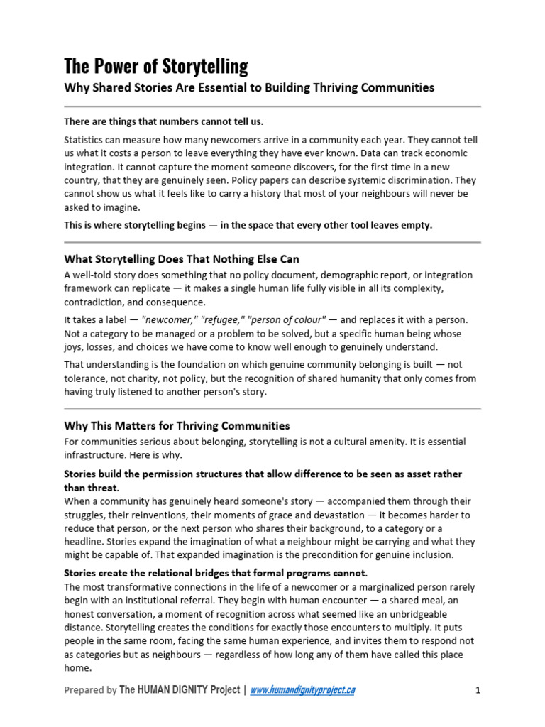 The Power of Storytelling Why Shared Stories Are Essential To Building ...