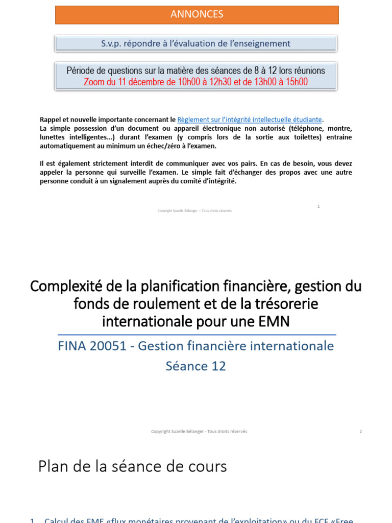 FINA 20051 - Séance 12 | PDF | Dépréciation | Inflation