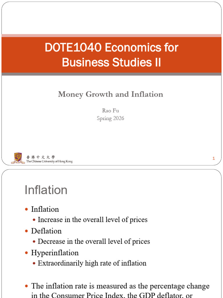 8 MoneyGrowth&Inflation | PDF | Money Supply | Inflation