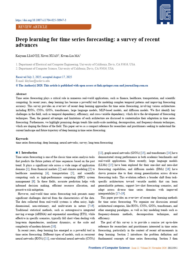 Deep Learning For Time Series Forecasting A Survey | PDF | Time Series ...