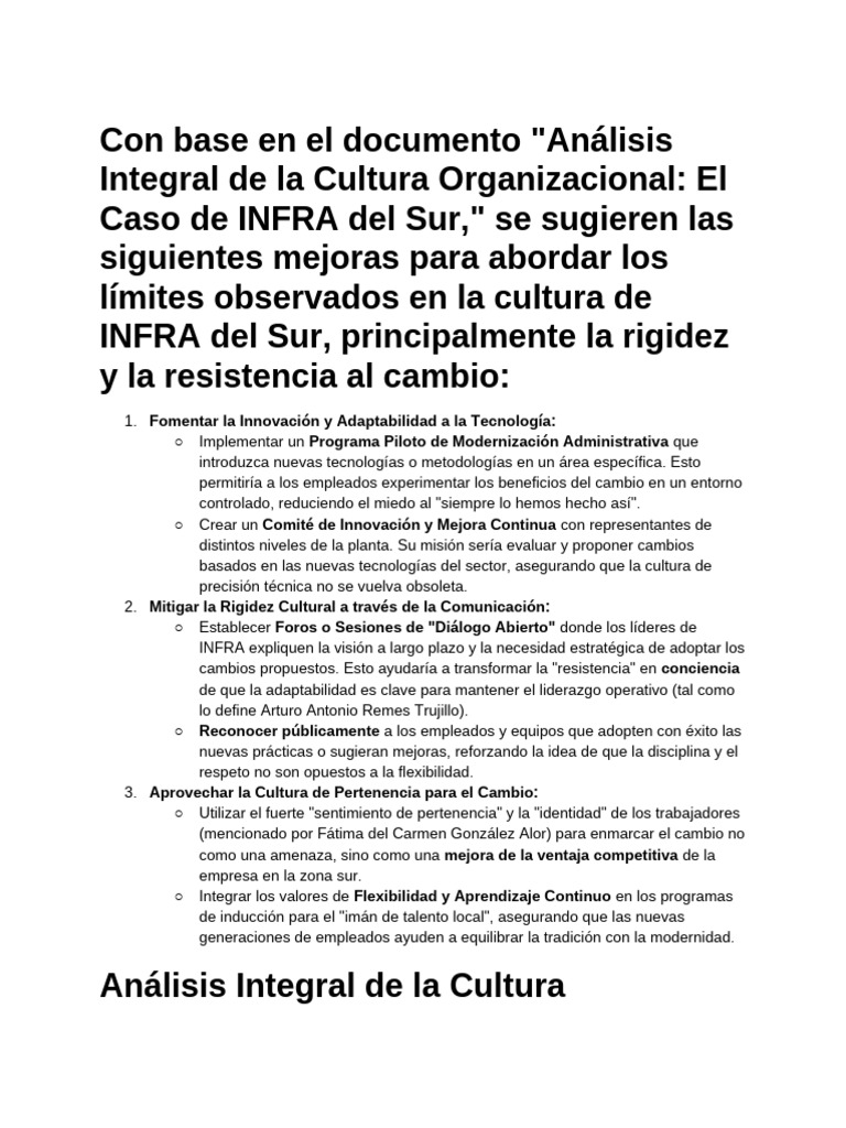 Análisis de Cultura Organizacional | PDF