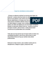 Ensayo- ¿Porque los colombianos somos pobres?