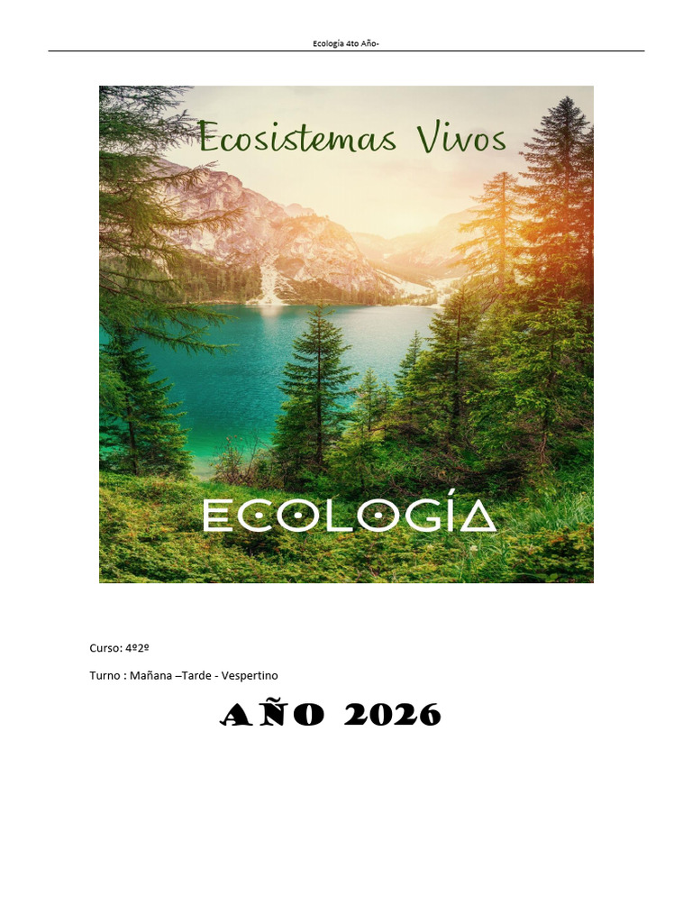 Ecologia 2026 -Cartilla CAL- B | PDF | Ecología | Ecosistema