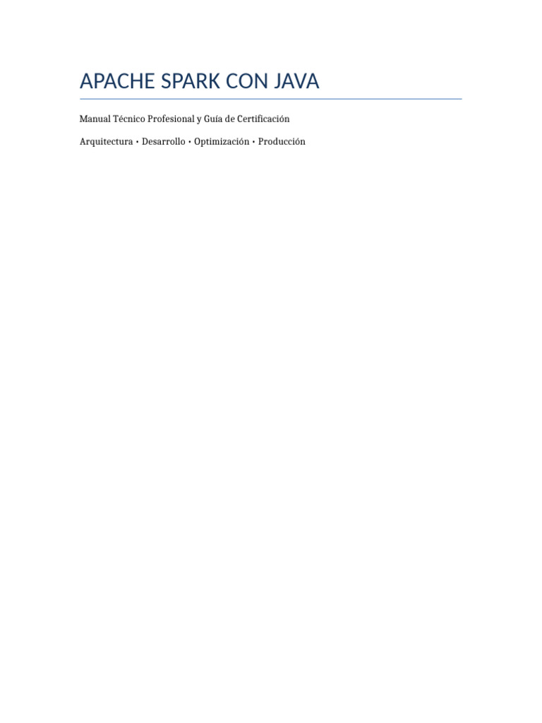 6 Manual Certificacion Apache Spark Java | PDF | Apache Spark ...
