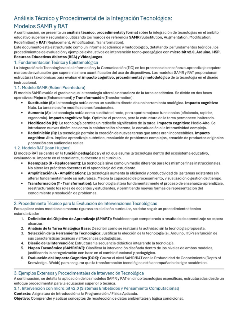Análisis Técnico y Procedimental de La Integración Tecnológica Modelos ...