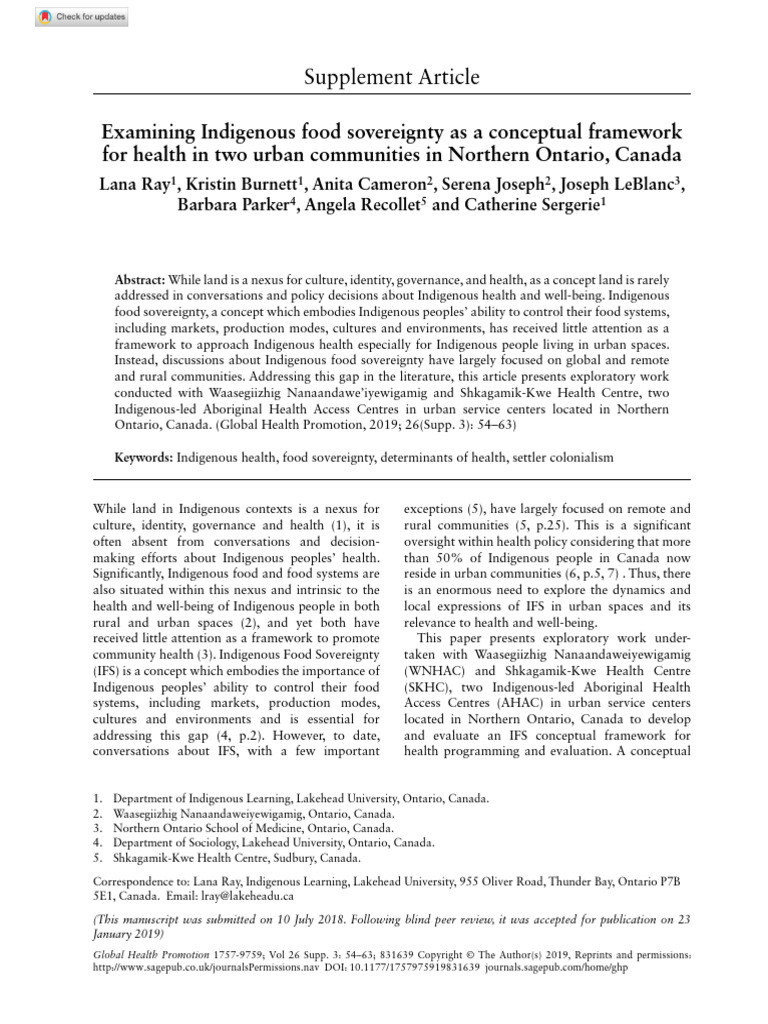 Examining Indigenous Food Sovereignty As A Concept | PDF | Indigenous ...