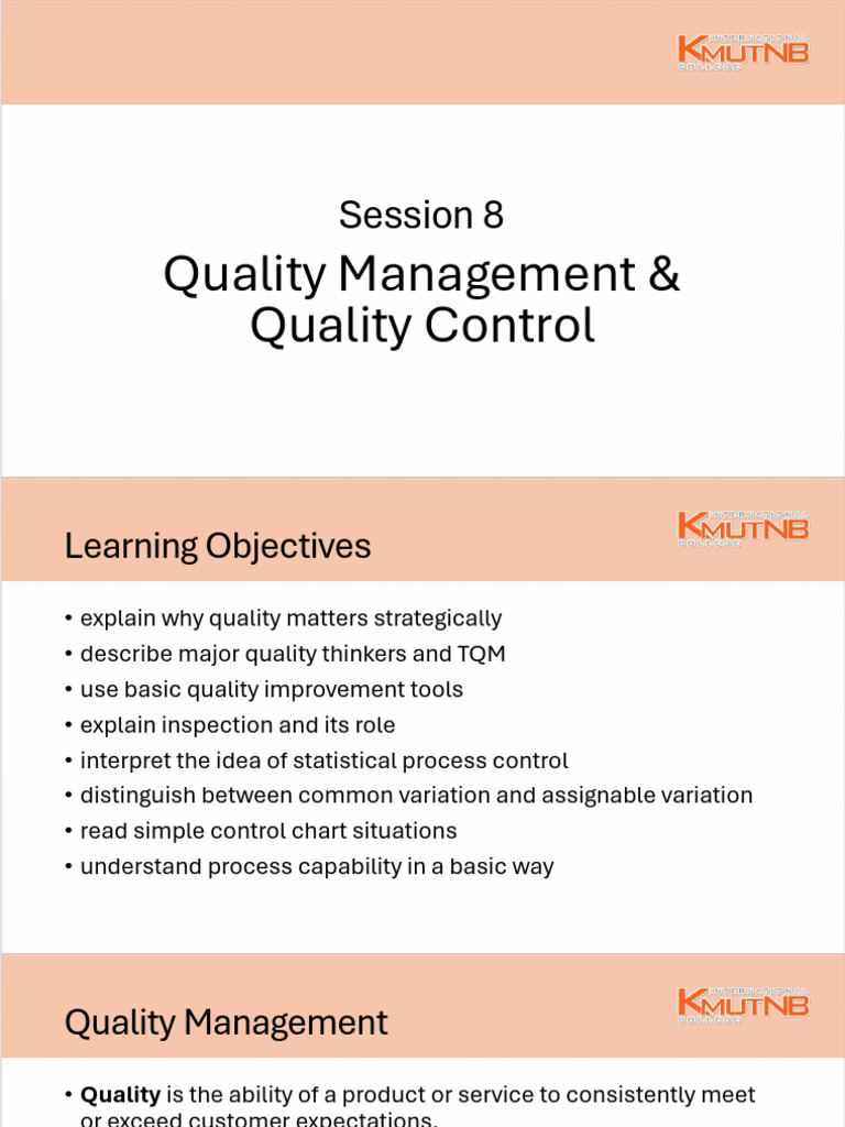 8 - Management of Quality | PDF | Standard Deviation | Sampling ...