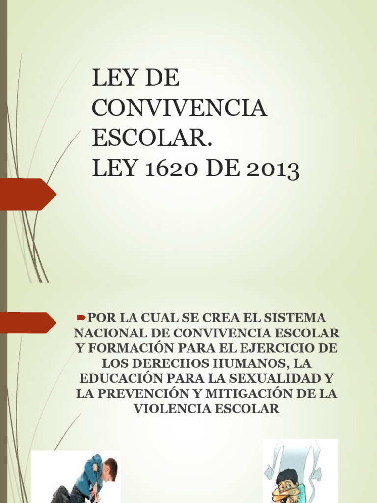 ++ley de Convivencia Escolar 1620 | PDF | Acoso cibernético