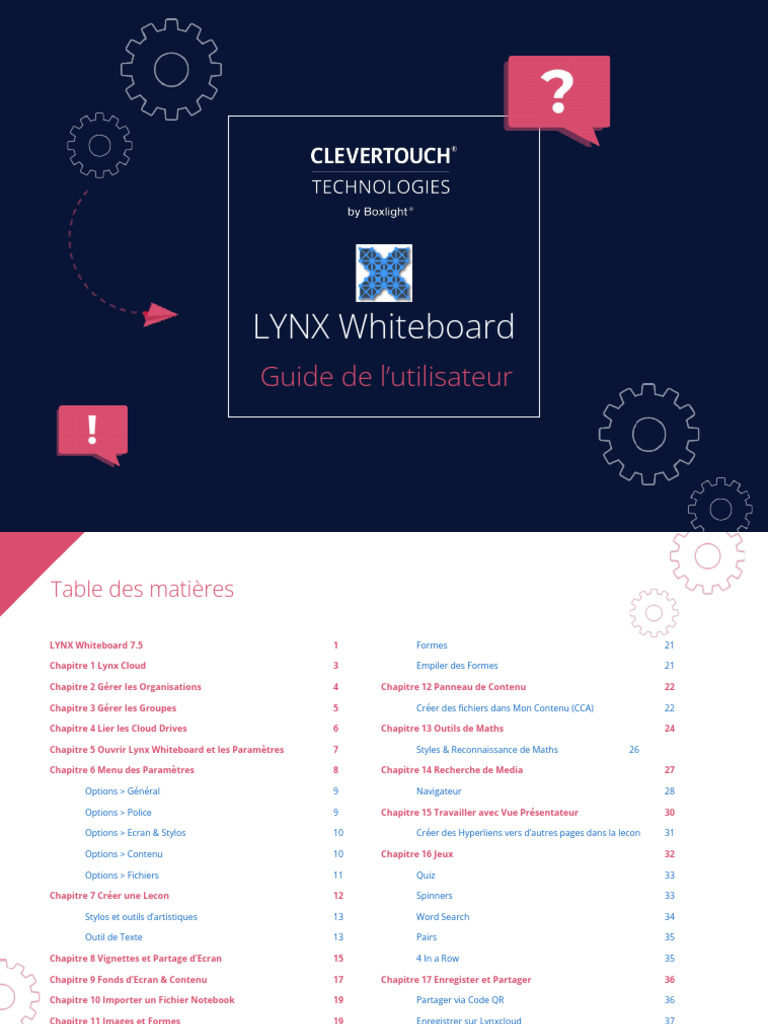 Guide Utilisation LYNX Whiteboard Clevertouch | PDF | Microsoft Word ...