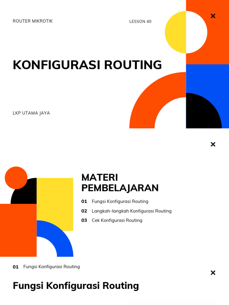 Lesson 40 - Konfigurasi Routing Router Mikrotik | PDF
