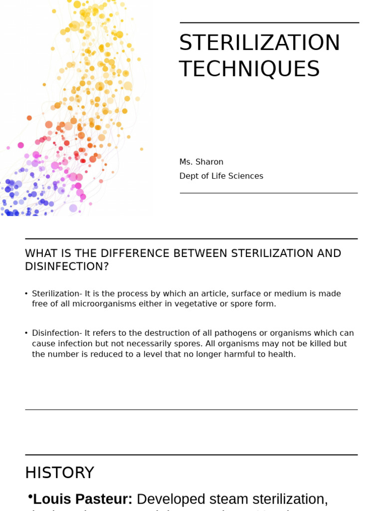 Sterilization Techniques | PDF | Sterilization (Microbiology) | Filtration