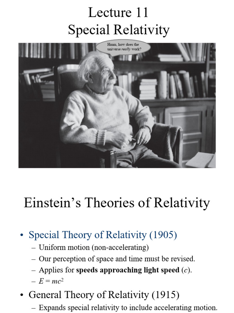 Postulates of Special Relativity | PDF | Special Relativity | Speed Of ...