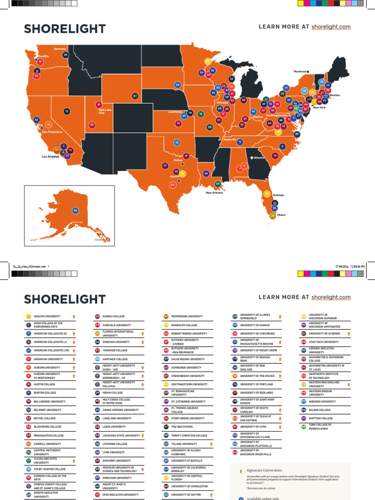 Shorelight_Map_All Schools_HRC 2 (1) (1) | PDF | The United States