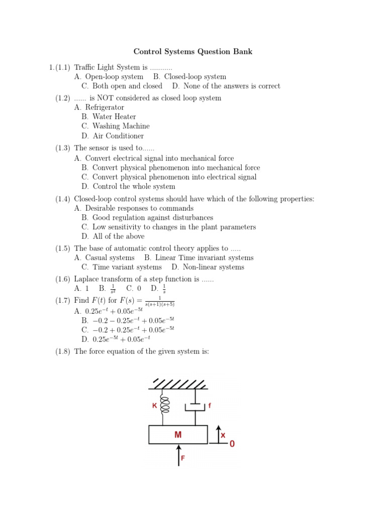 Control Exam Production 2022 Qbank | PDF | Control Theory | Damping