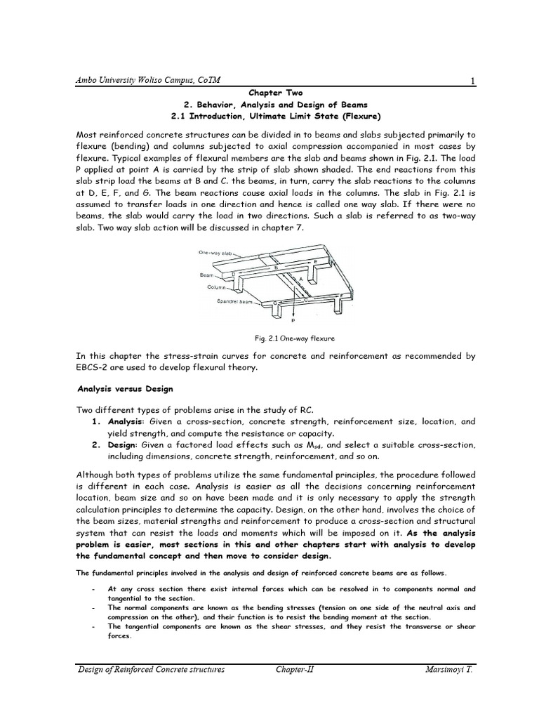 Rcc Chapter 2 Cotm (1) | PDF | Bending | Deformation (Engineering)