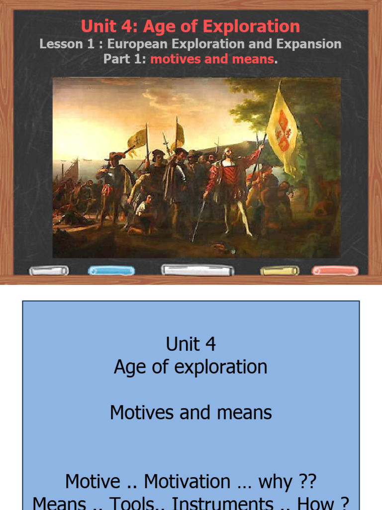 Grade 9 Unit 4 Lesson 1.1 Motive | PDF | Age Of Discovery